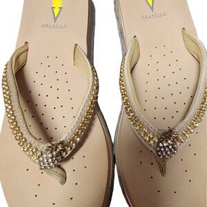 Volatile Sol flip-flop Pineapple Jeweled Sandals ~ Sz 9M ~ NWOT ~ Cute & Blingy!